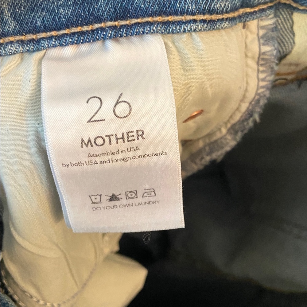 The Swooner Rascal Ankle MOTHER Jeans 26 Let’s Trip High Rise Slim Straight - Picture 7 of 7